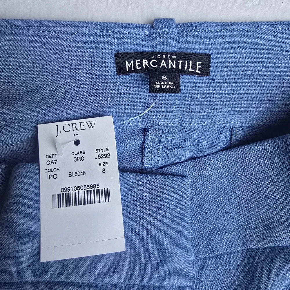 J. Crew Mercantile -1326 NWT Womens Blue Slim Ankle Pants‎ J5292 Size 8